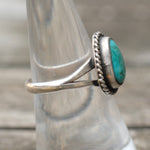 Vintage Sterling Turquoise Roper Ring 7