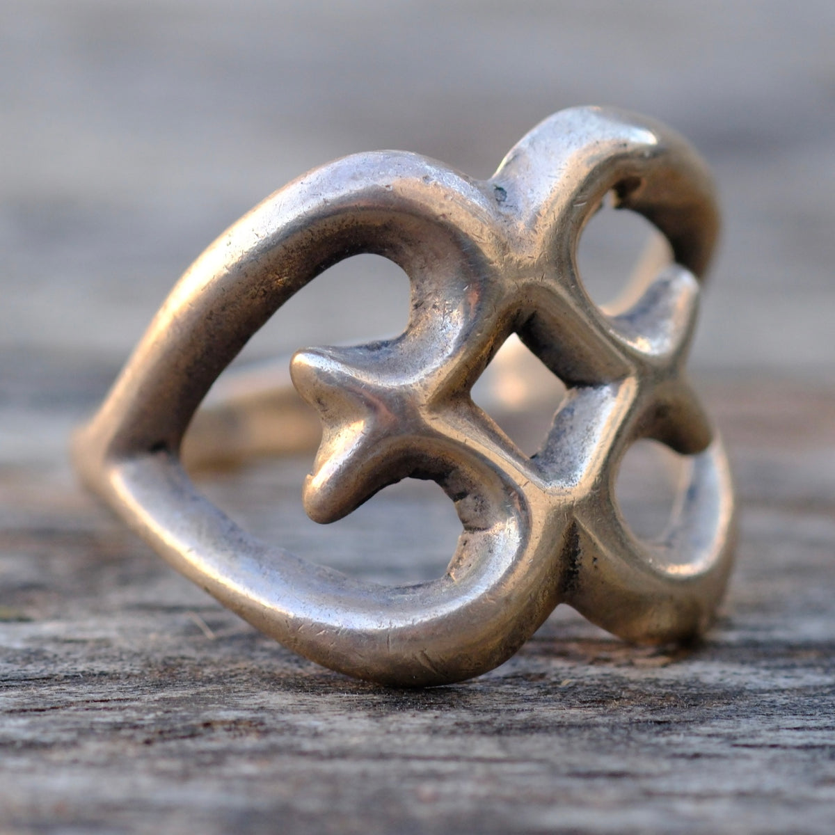 Vintage Sterling Silver Sandcast Ring 8.5