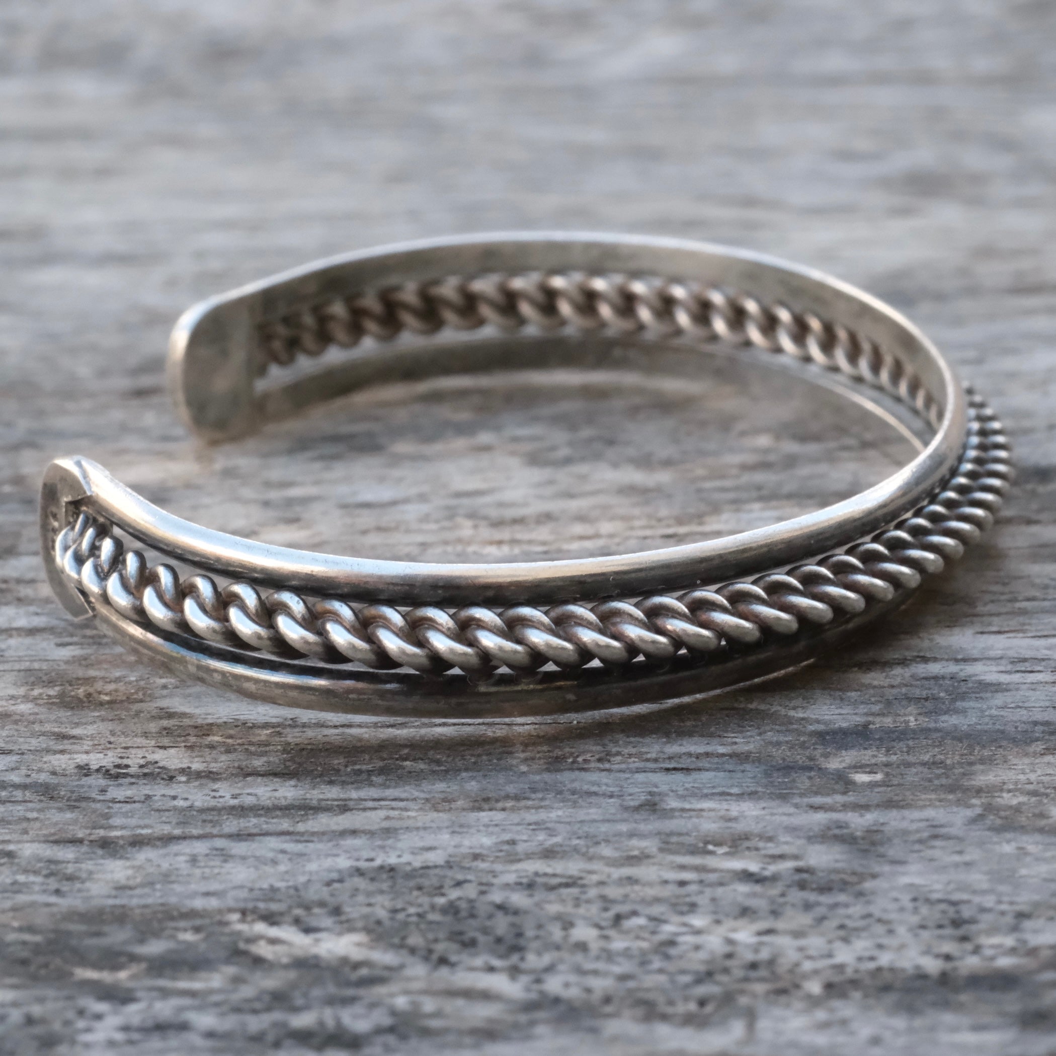 Vintage Sterling Silver Braided Cuff Bracelet