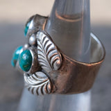 Vintage Sterling 4-Stone Turquoise Ring 6