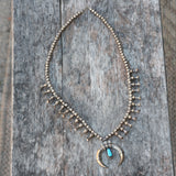 Vintage Sterling Turquoise Squash Blossom Necklace