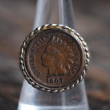 Vintage Gold Plated Indian Head Penny Ring 8.5