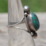 Vintage Sterling Turquoise Ring 4.25