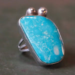 Vintage Sterling Turquoise Ring 6.75