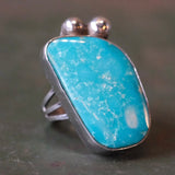 Vintage Sterling Turquoise Ring 6.75