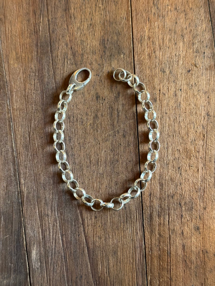 Vintage Sterling Silver Rolo Chain Bracelet
