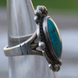 Vintage Sterling Turquoise Ring 4.75