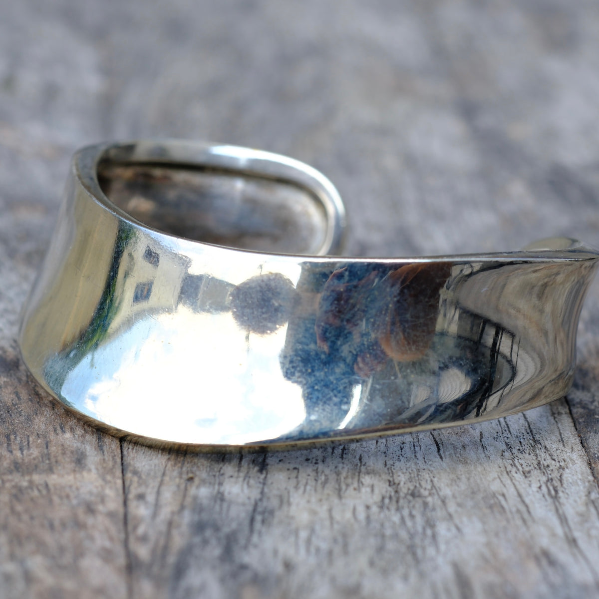 Vintage Sterling Silver Wide Cuff Bracelet