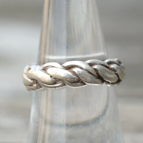 Vintage Sterling Silver Chain Band 6.75