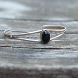 Vintage Sterling Onyx Roper Cuff