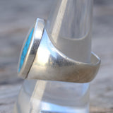 Vintage Sterling Turquoise and Mother Of Pearl Inlay Ring 10