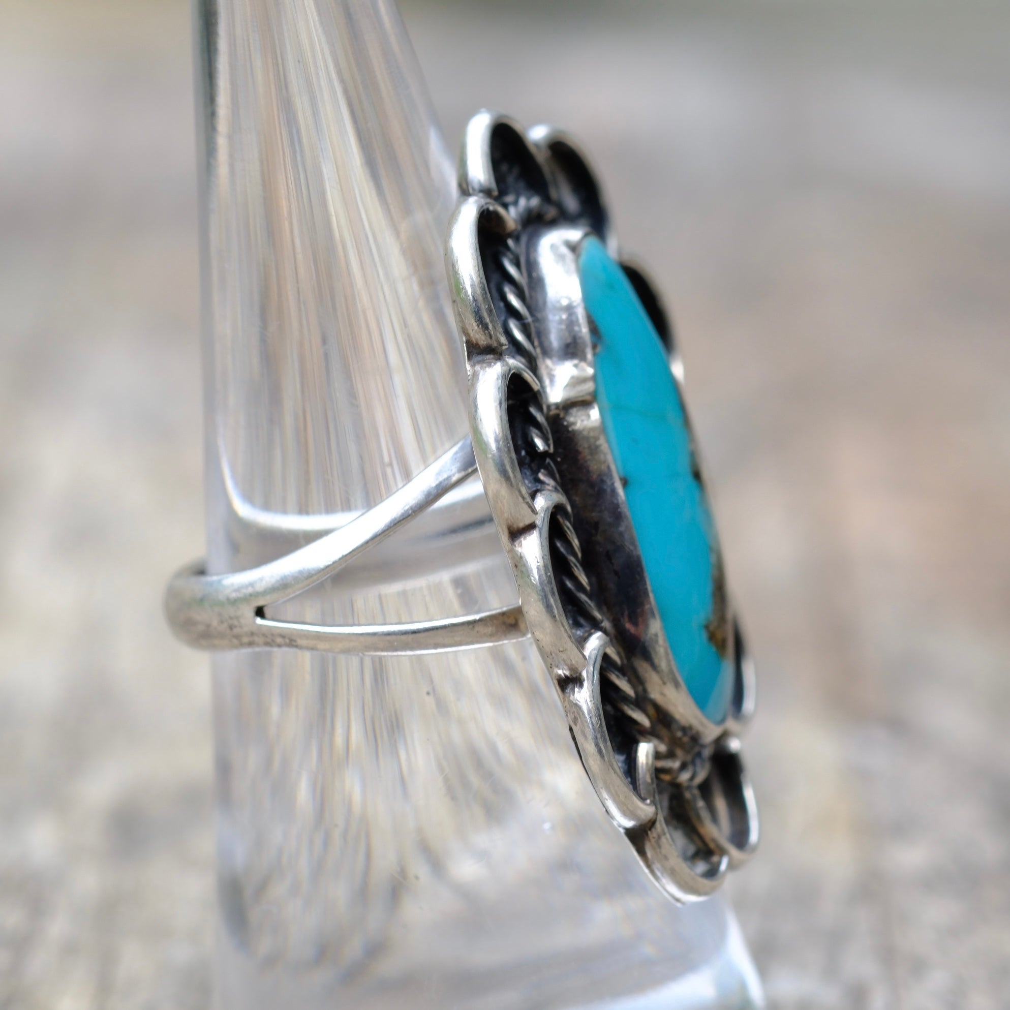 Vintage Sterling Turquoise Ring 7