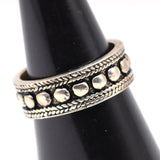Vintage Sterling Silver Dotted Band Ring 8.75