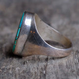 Vintage Sterling Turquoise Inlay Ring 9