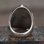 Vintage Sterling Turquoise and Coral Feather Ring 9