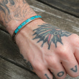 Vintage Sterling Crushed Turquoise Inlay Cuff