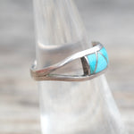 Vintage Sterling Turquoise Inlay Ring 6.25