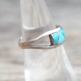 Vintage Sterling Turquoise Inlay Ring 6.25