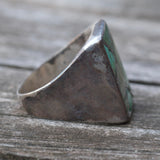Vintage Sterling Turquoise Inlay Ring 10.75