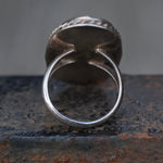 Vintage Sterling Cactus Inlay Roper Ring 6.75
