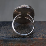 Vintage Sterling Cactus Inlay Roper Ring 6.75