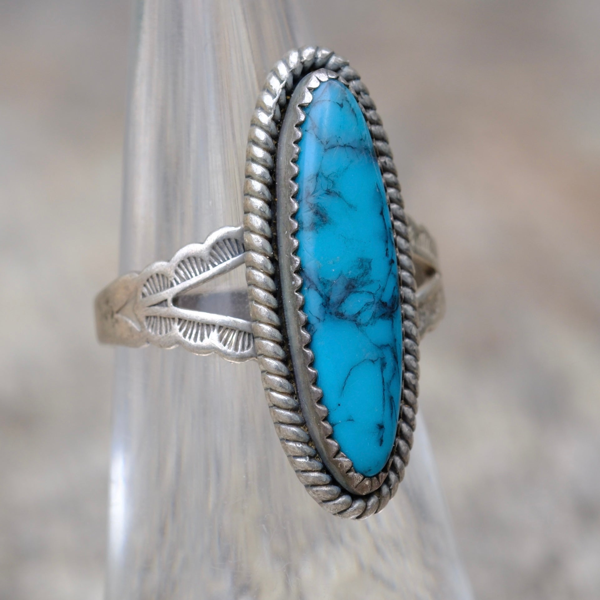 Vintage Sterling Turquoise Ring 6