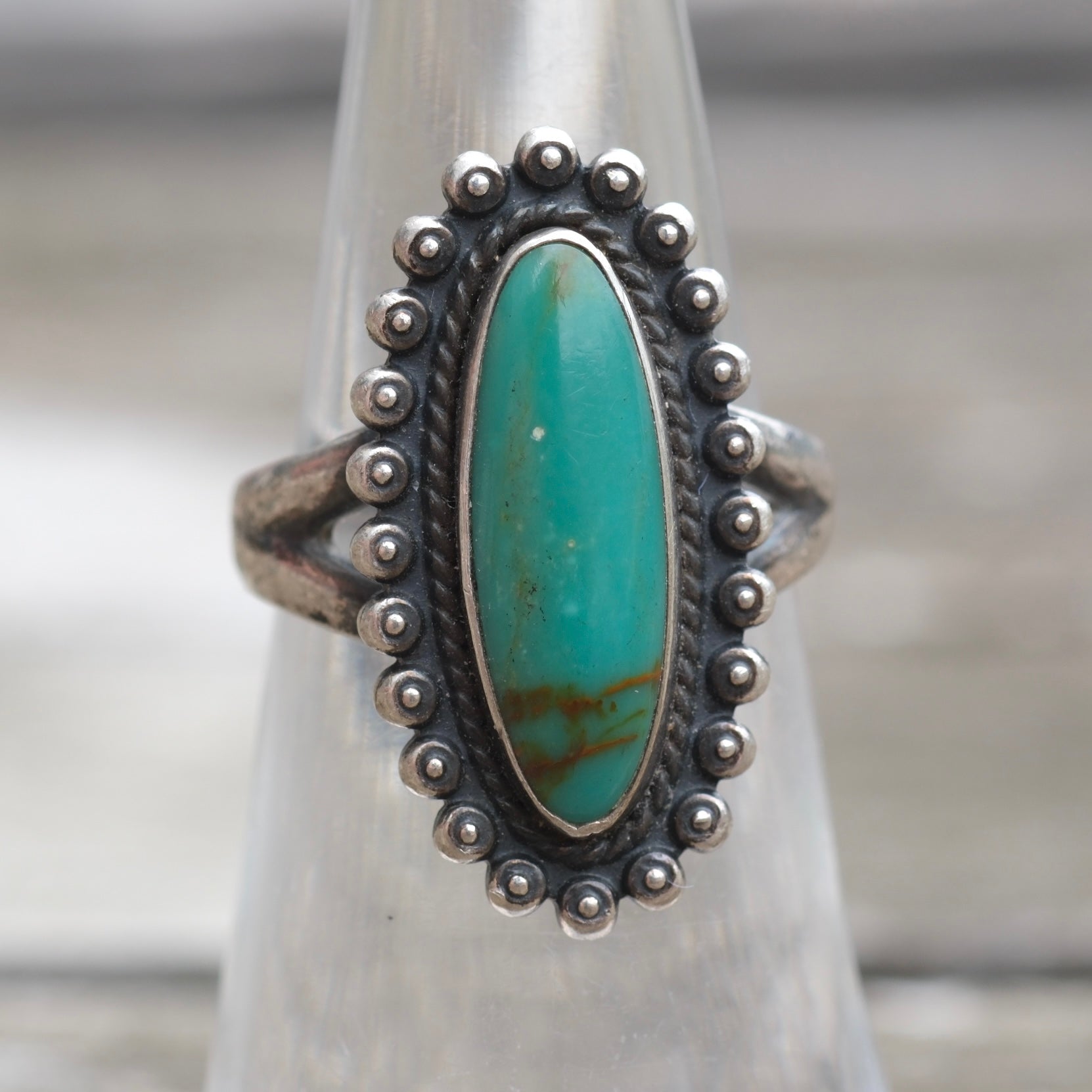Vintage Sterling Turquoise Ring 6