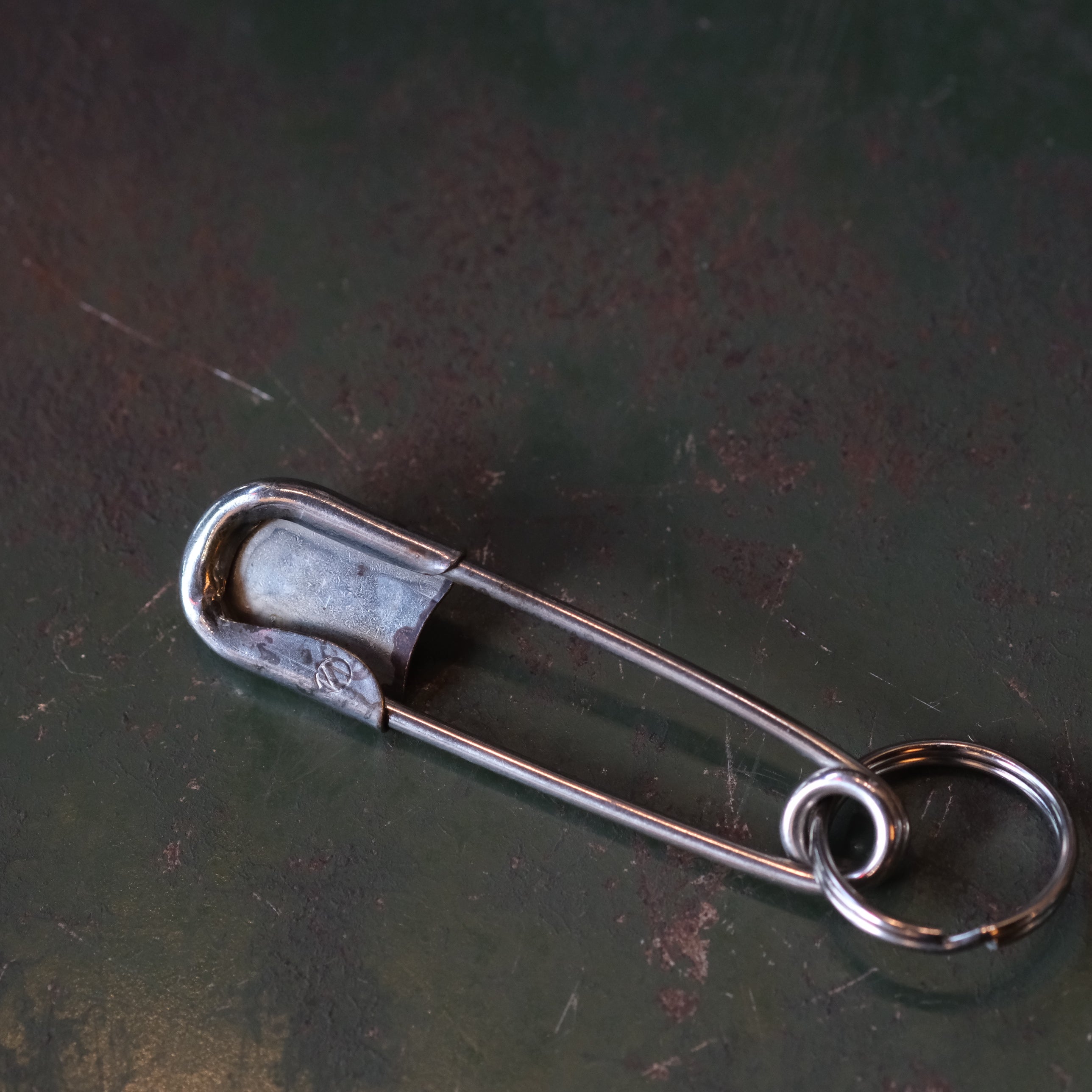 Vintage Turquoise Safety Pin Keychain 3"