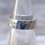 Vintage Sterling Silver Faceted Band Ring 5.75