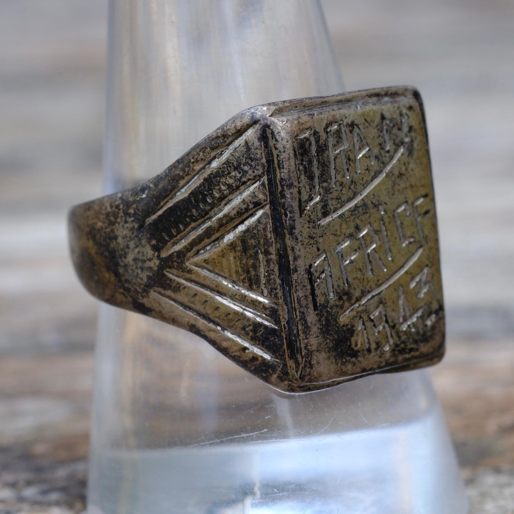 Vintage Sterling WWII Signet Ring 10