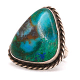 Vintage Sterling Chrysocolla Roper Ring 6.75