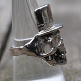 Vintage White Bronze Biker Ring 8.75