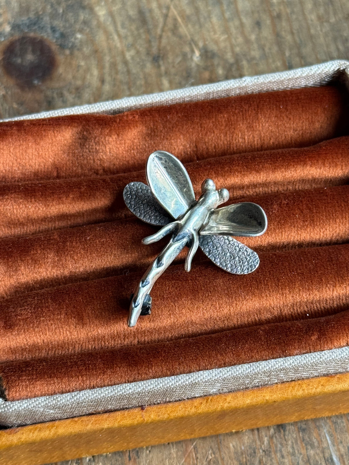 Vintage Sterling Silver Dragonfly Pin