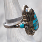 Vintage Sterling Turquoise Inlay Ring 6