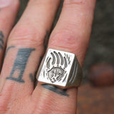 Vintage Sterling Silver Hopi Bear Paw Ring 10.75