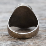 Vintage Sterling Crushed Turquoise Inlay Ring 11.25
