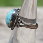 Vintage Sterling Turquoise Ring 4.5