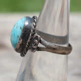 Vintage Sterling Turquoise Ring 4.5