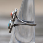 Vintage Sterling Turquoise and Coral Ring 5