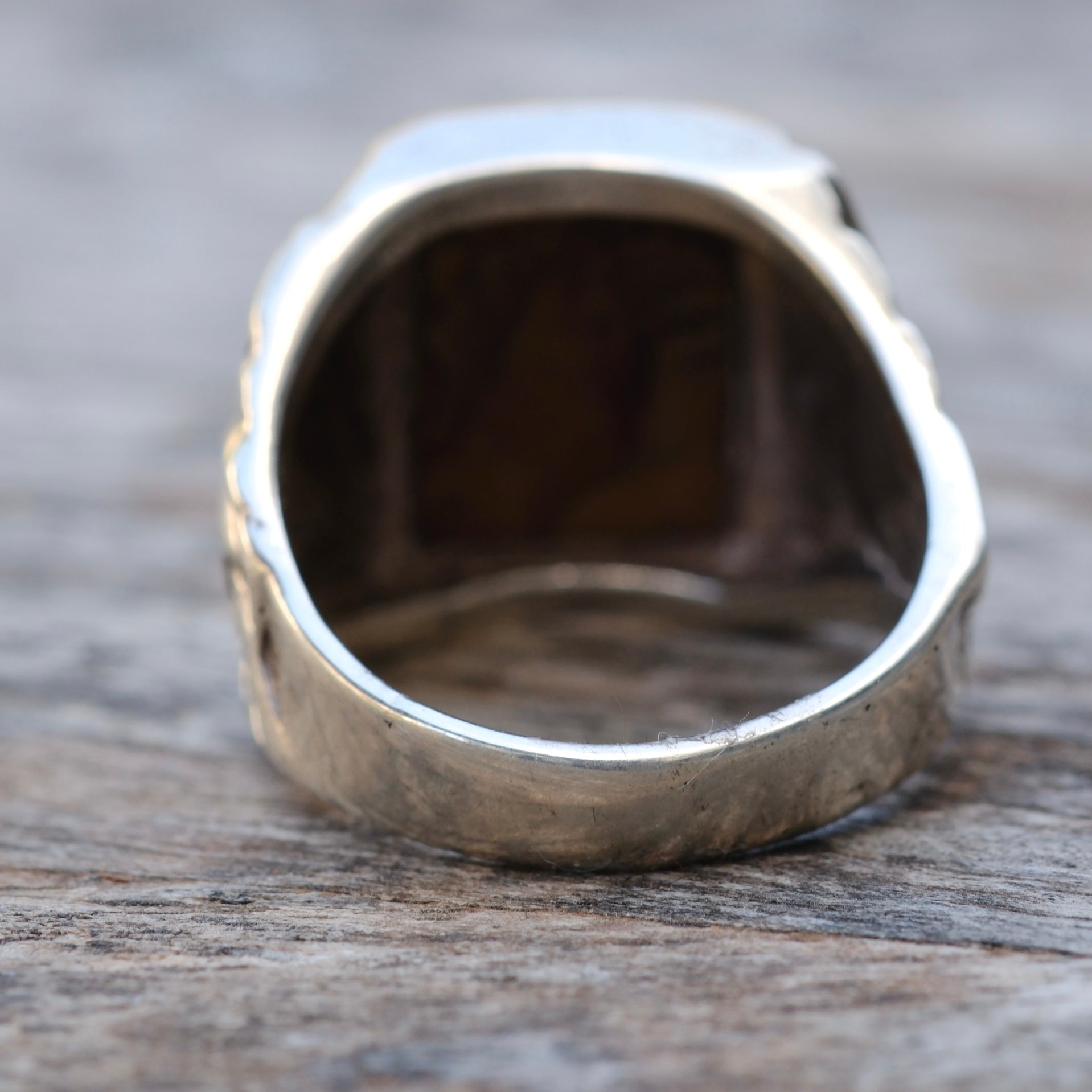 Vintage Sterling Jasper Signet Ring 10