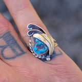 Vintage Sterling Turquoise Ring 5.5