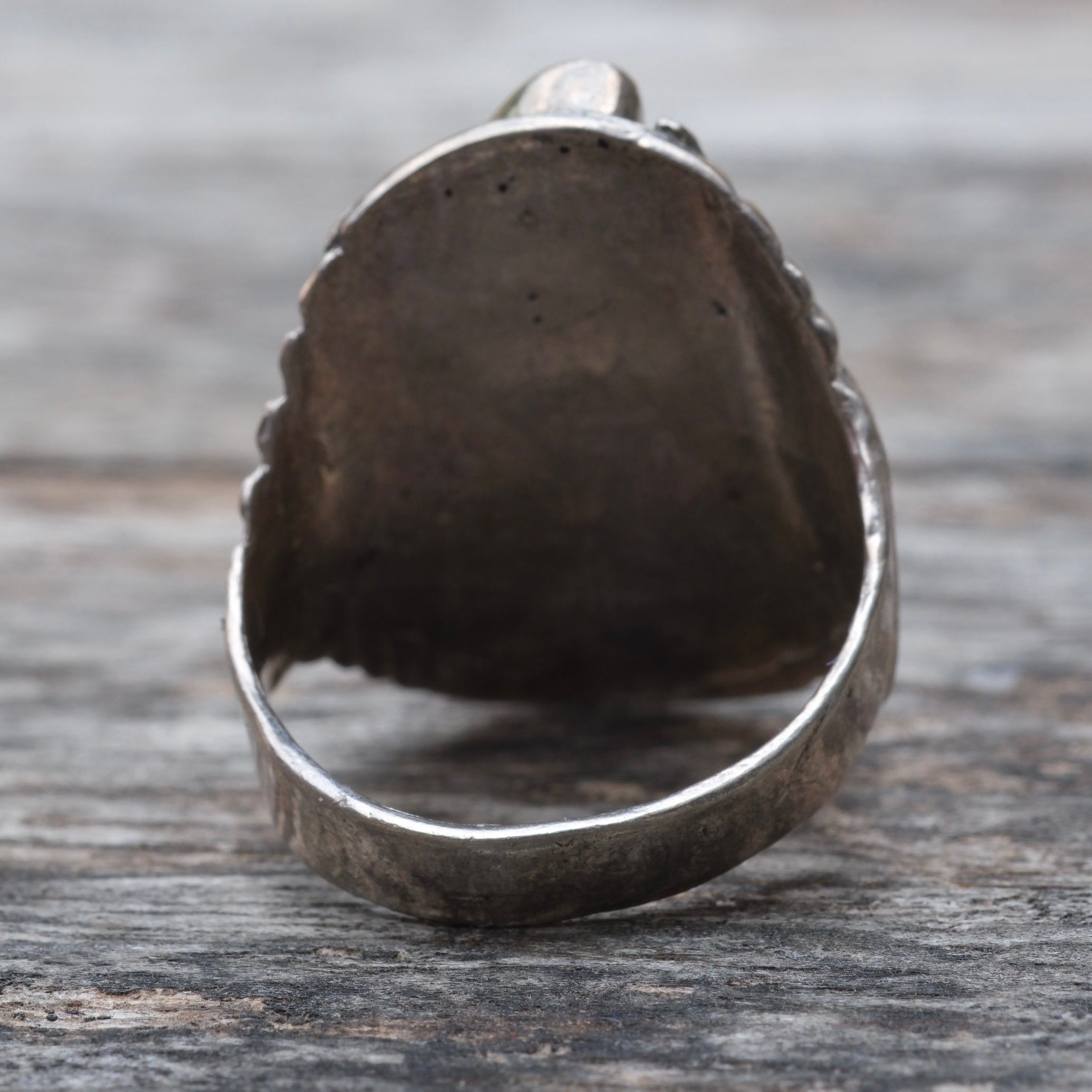 Vintage Sterling Turquoise and Coral Ring 9.75