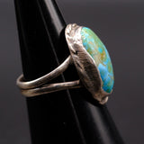 Vintage Sterling Turquoise Roper Ring 5.5