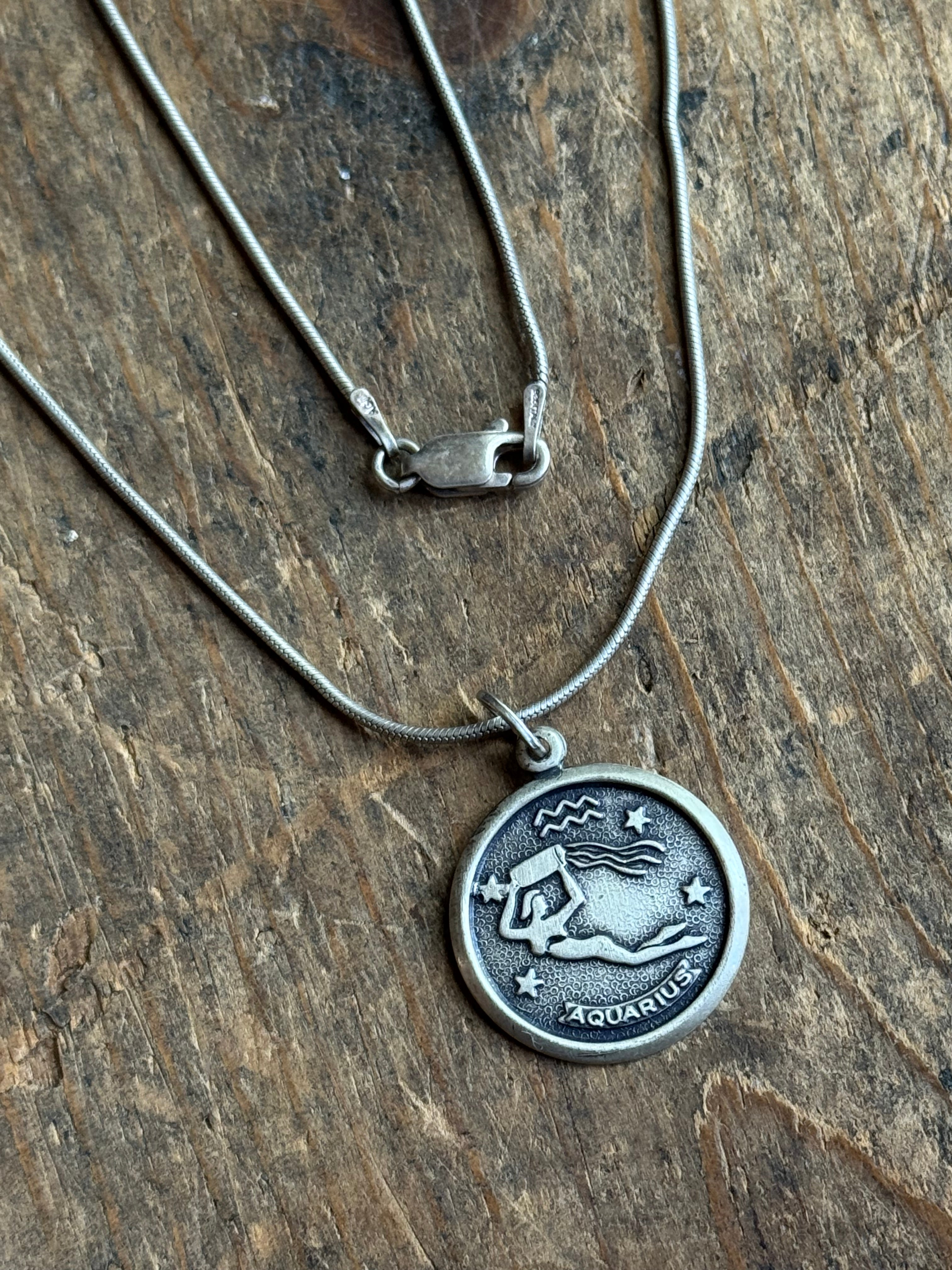 Vintage Sterling Silver Aquarius Necklace
