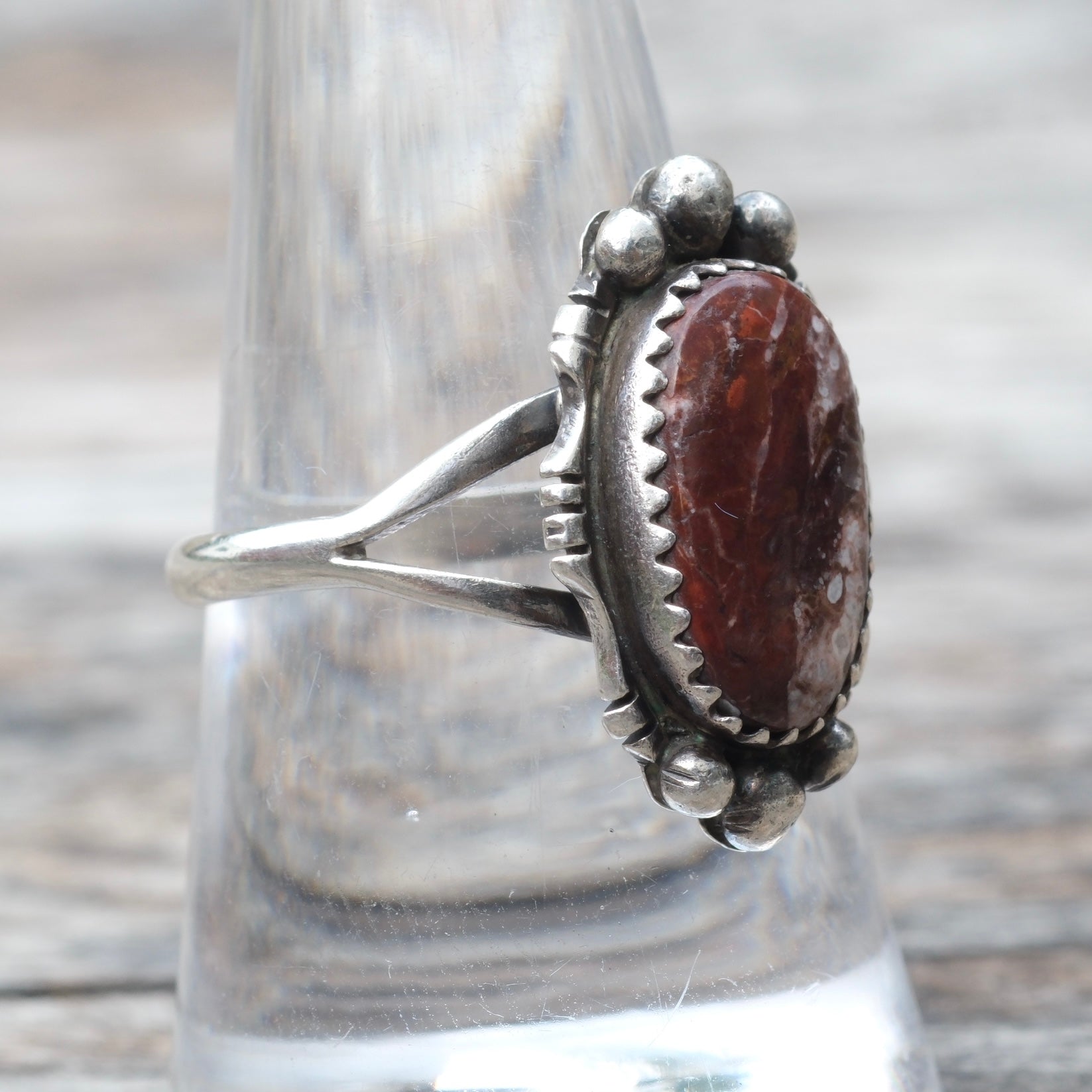 Vintage Sterling White Buffalo Ring 8.75