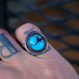 Vintage Sterling Turquoise Ring 4.5