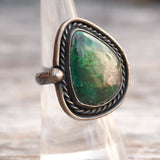 Vintage Sterling Turquoise Roper Ring 6.5