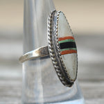 Vintage Sterling MOP Inlay Ring 8