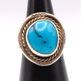 Vintage Sterling Turquoise Roper Ring 7.5