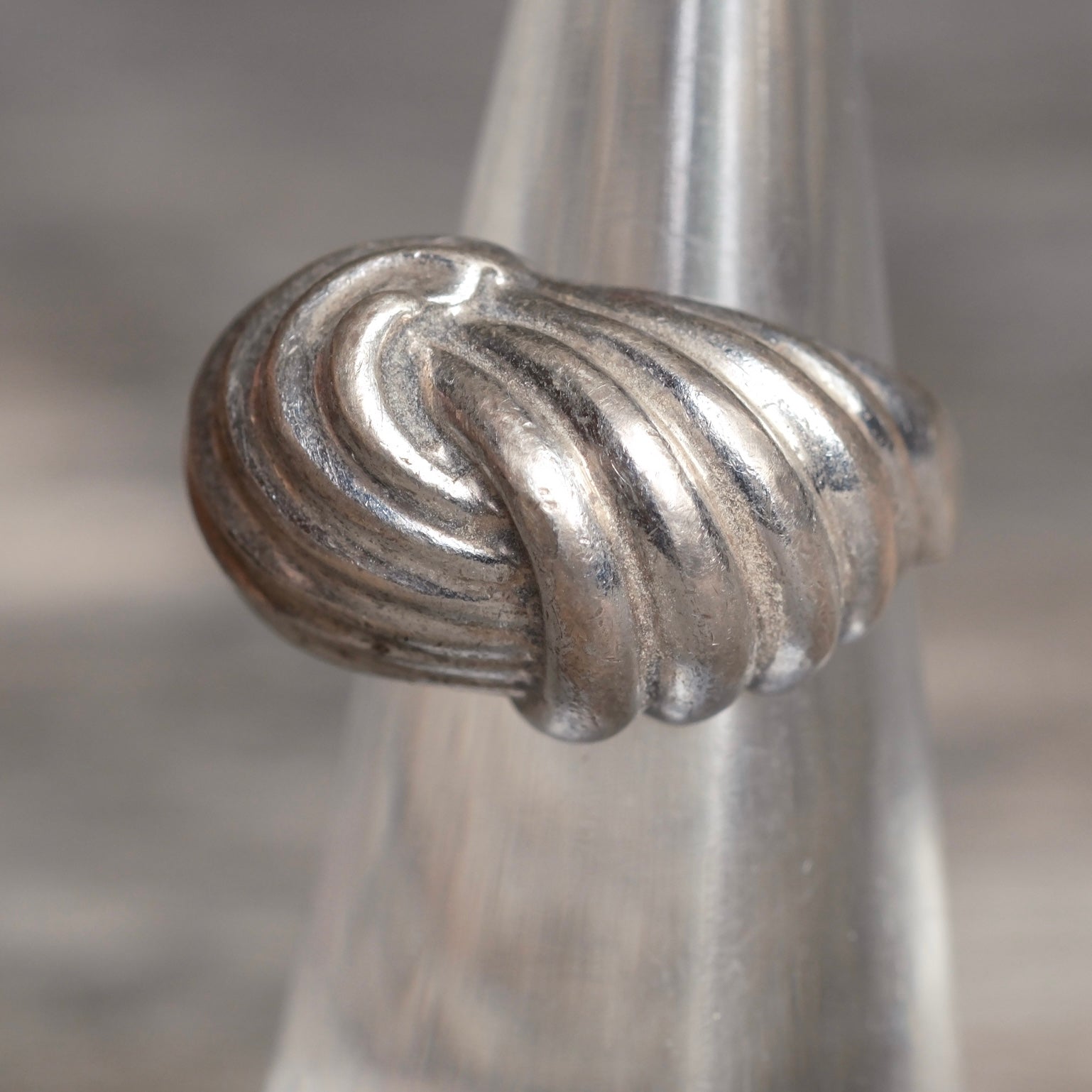 Vintage Sterling Silver Modernist Ring 4.75